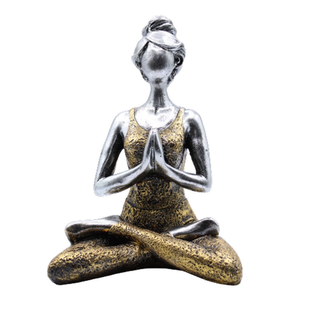 Yoga femme Argent & Or environ 24 cm, Femme de Méditation, Yoga, Méditation, femme