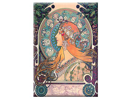 Plumeria Magnet Mucha Zodiac 80x55mm