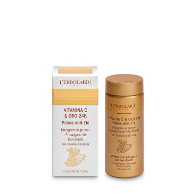 L´ERBOLARIO Vitamina C & Oro 24K Anti-age čistící prášek 35g